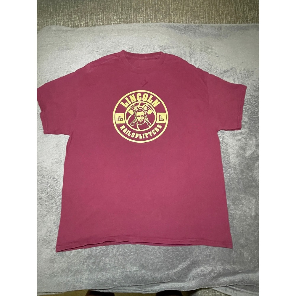 Lincoln Railsplitters T-Shirt Mens Maroon Graphic Short Sleeve Crew Neck Large